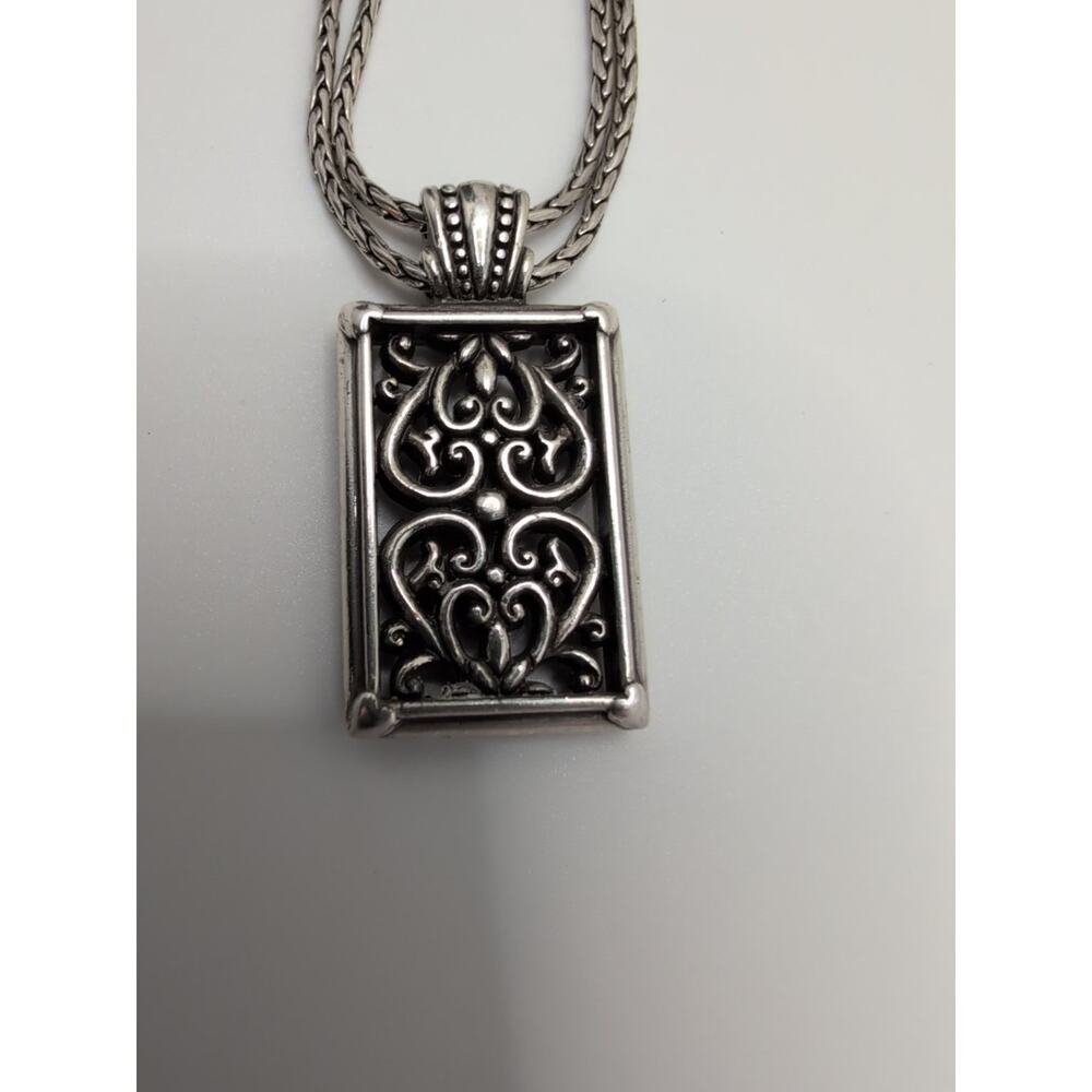 Brighton Rectangular Scroll Pendant Necklace 18 I… - image 4